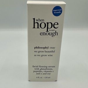 NIB Philosophy 4oz when hope is not enough facial firming serum